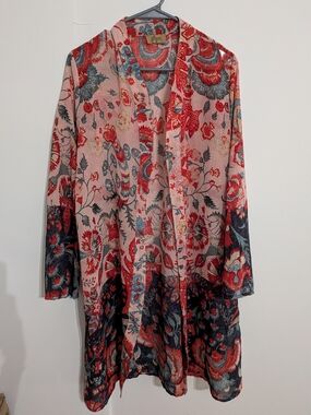 Jorja Boho Floral Sheer Open Front Kimono